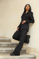 Pockets Blazer Suit - Black